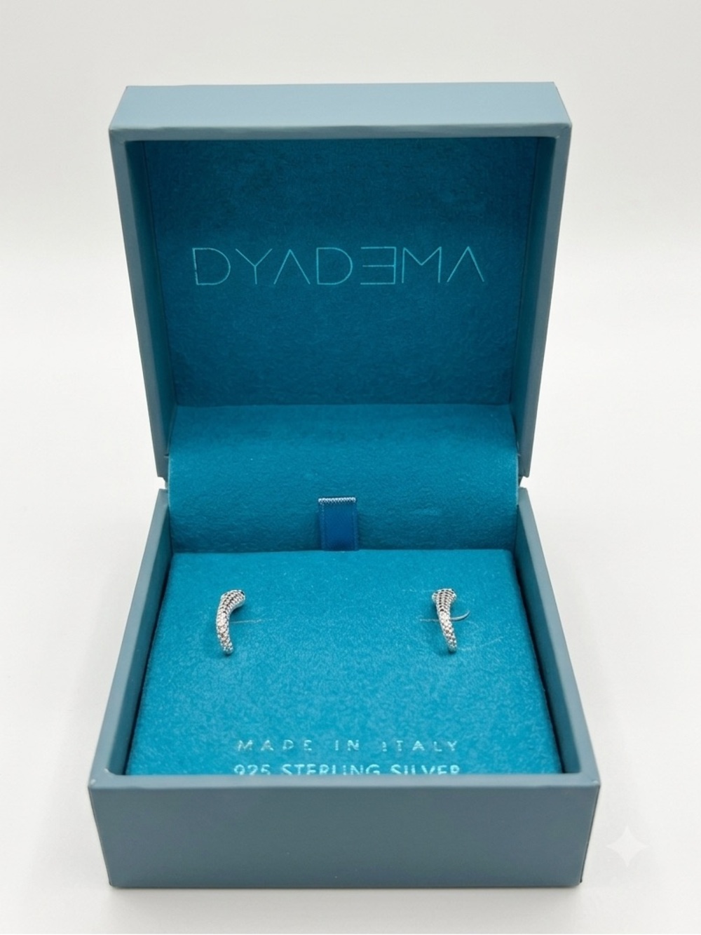 Dyadema Italy 925 Sterling Silver Snake Textured Stud Hoop Earrings Serpent NIB